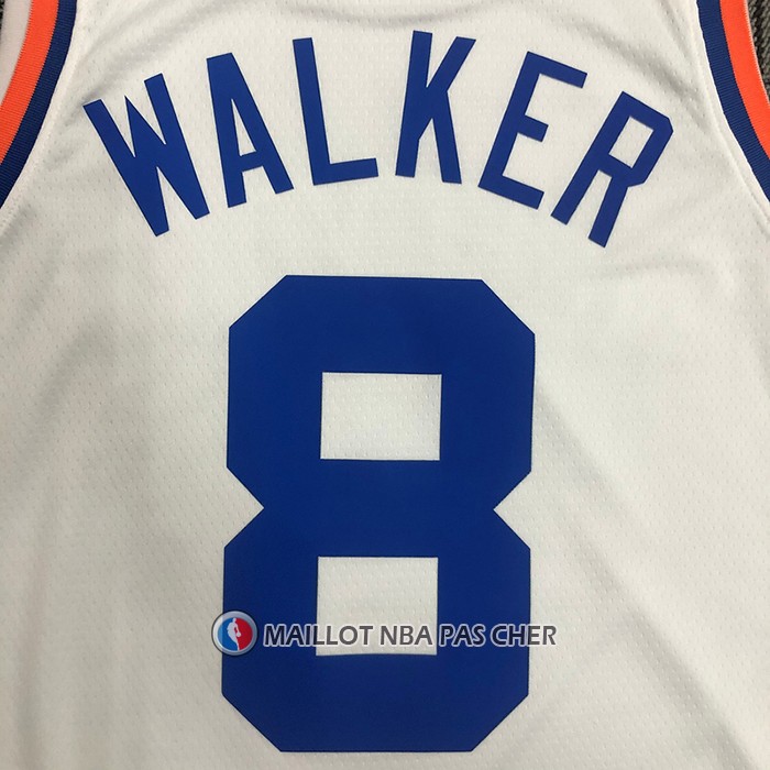 Maillot New York Knicks Kemba Walker NO 8 75th Anniversary Blanc